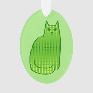 Chat moderne du milieu du siècle, chaux et vert ém