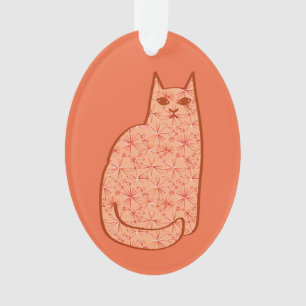Chat moderne du milieu du siècle, Coral Orange et