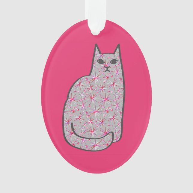 Chat moderne du milieu du siècle, gris et Fuchsia  (devant)