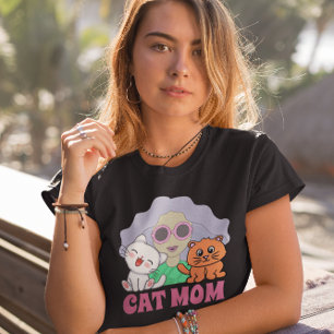 CHAT MOM ART TEE - SHIRTS T-SHIRTS POUR FEMMES