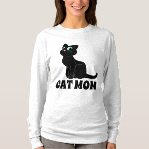 CHAT MOM SOURIRE CHAT NOIR T-SHIRTS TEE - SHIRTS