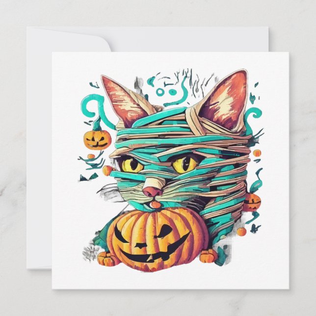 Chat momie drôle Halloween (Devant)