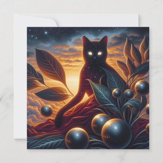 Chat mondain Fabriqué d'étoiles : Oeuvre surréalis (Devant)