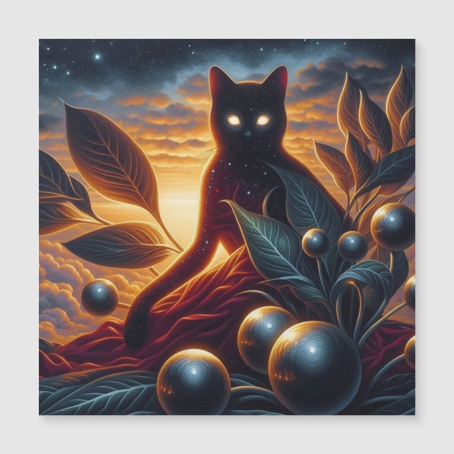 Chat mondain Fabriqué d'étoiles : Oeuvre surréalis (Devant)