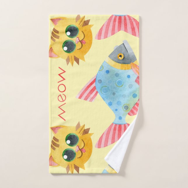 Chat Motif mignonne Colorful Animaux Animaux (Serviette à main)