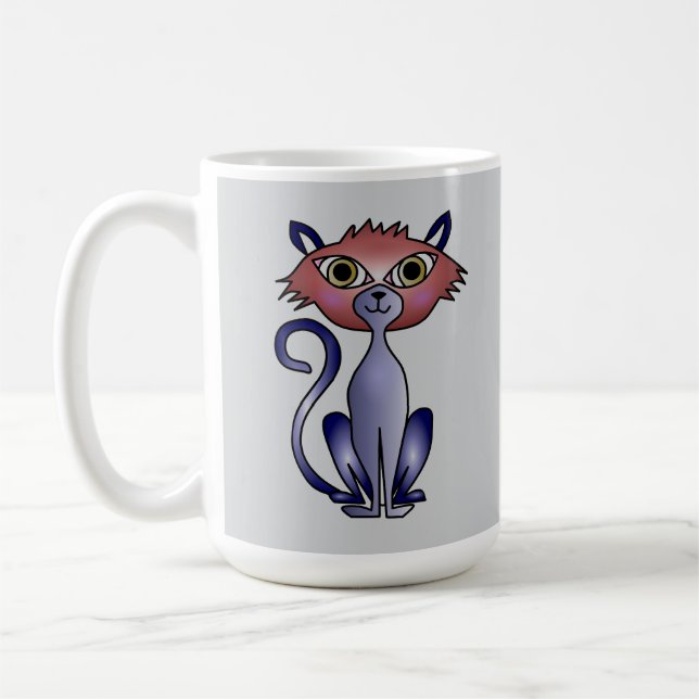 Chat Mug - Bleu Chat à thème cadeau (Gauche)