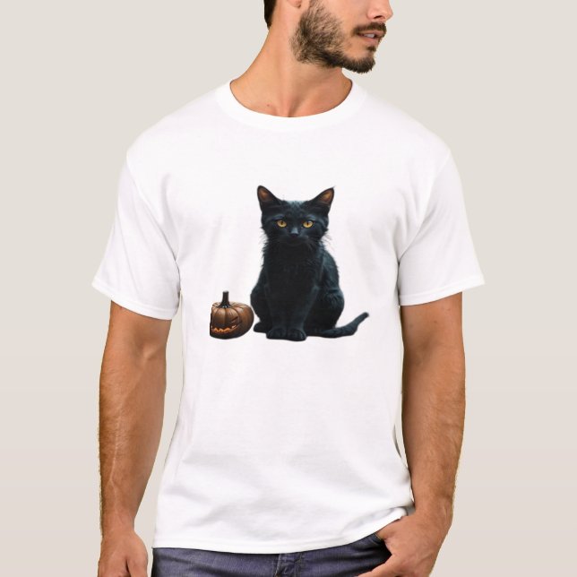 Chat Mystérieux dans un T-Shirt Oversize de Forêt  (Devant)
