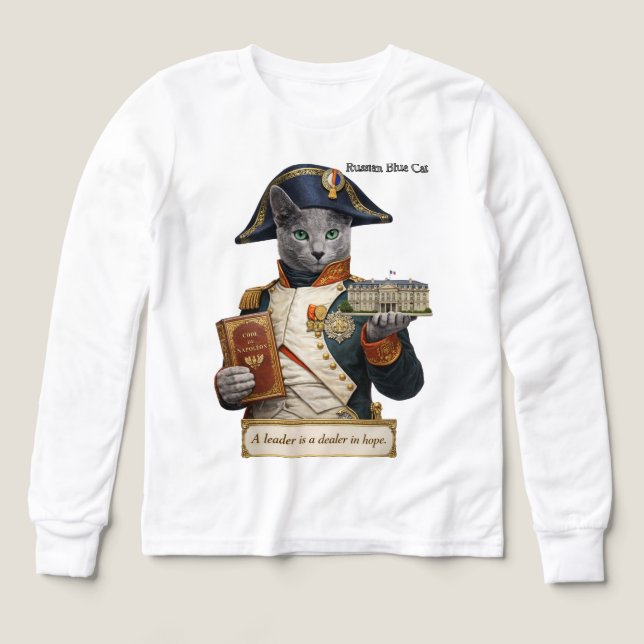 Chat Napoléon Bonaparte Bleu Russe (Motif recto)
