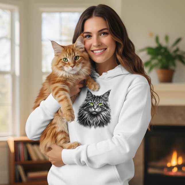Chat Néon : Sweat à Capuche Âme Électrique (Créateur téléchargé)