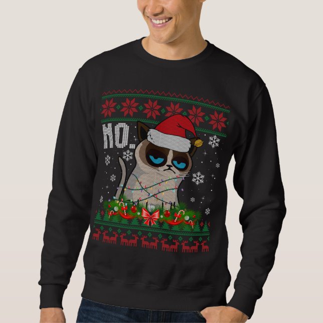 Chat No Grumpy Xmas Chats No Ugly Christmas Sweat (Devant)