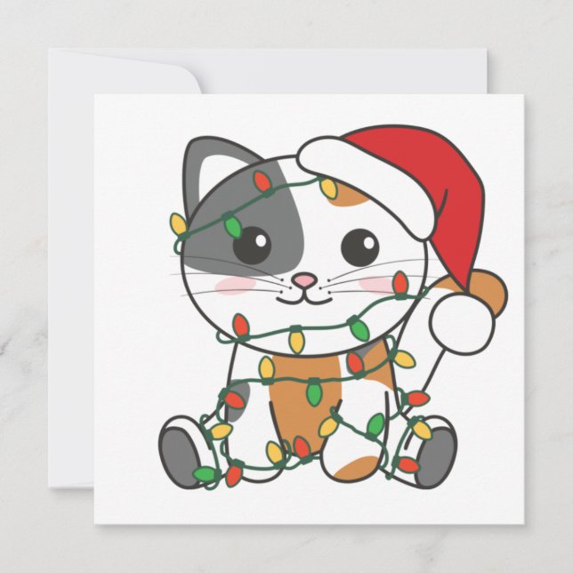 Chat Noël Animaux d'hiver Chats Invitation (Devant)