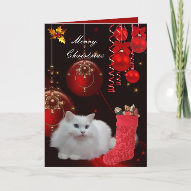 Chat Noël de la carte (Devant)