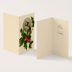 Chat Noël Joyau Holly Kitten Art antique