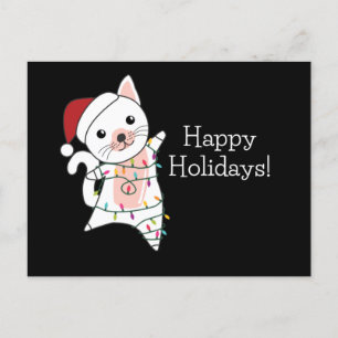 Chat Noël Neige Hiver Animaux Chats Carte postale
