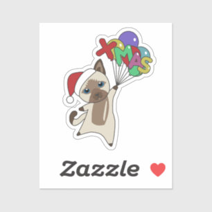 Chat Noël Neige hiver Animaux Chats Sticker