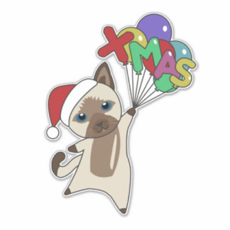 Chat Noël Neige hiver Animaux Chats Sticker