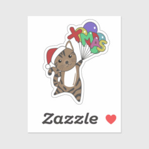 Chat Noël Neige hiver Animaux Chats Sticker