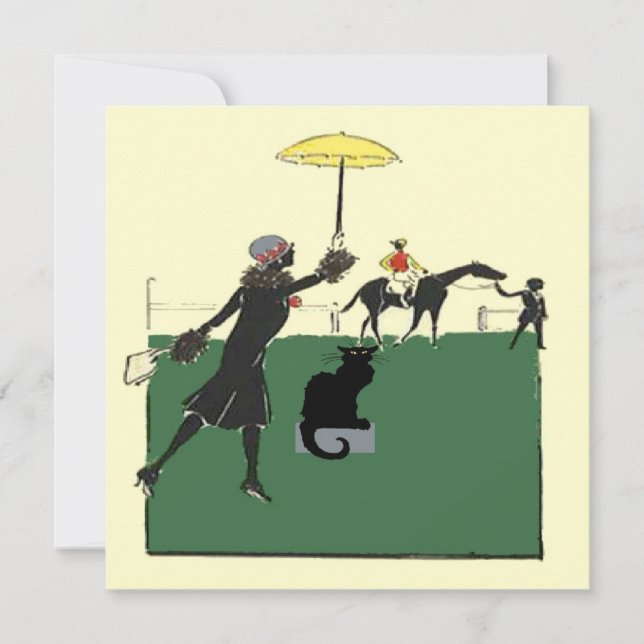 Chat Noir À La Course Du Cheval (Devant)