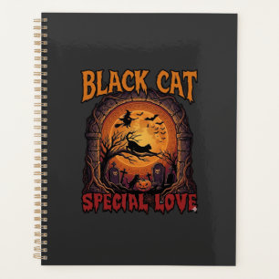 Chat Noir Amour Spécial Halloween Lune Sorcière Ci