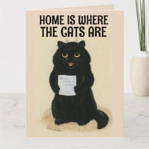 CHAT NOIR ART HOME EST OÙ LES CHATS SONT CARTE D'A