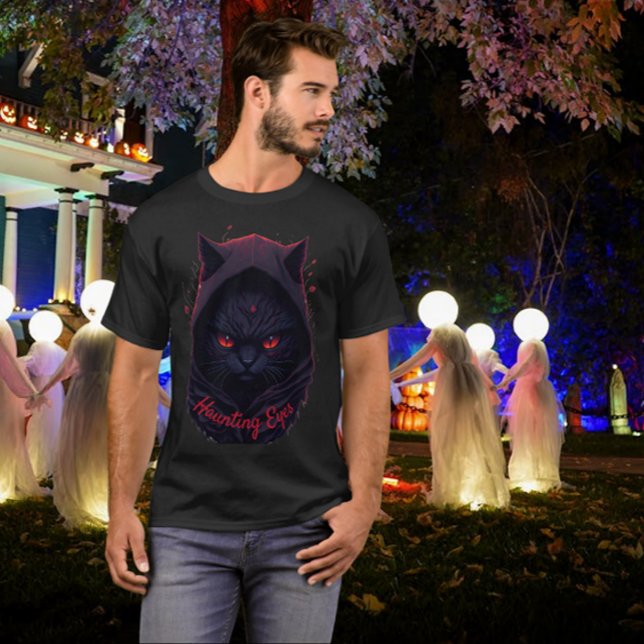Chat noir avec yeux rouges en Sweat - shirt à capu (Créateur téléchargé)