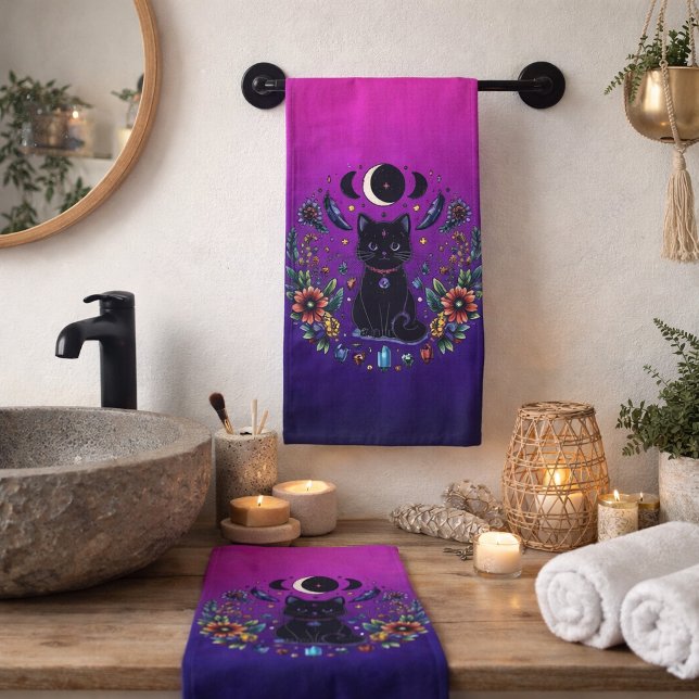 Chat Noir Céleste Mystique Violet Rose (Créateur téléchargé)