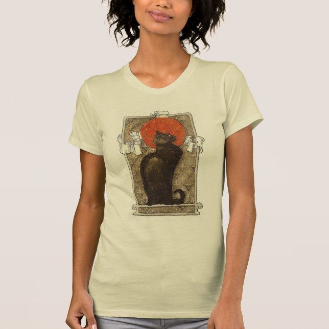 Chat noir / Conversation ~ T-shirt bio Art nouveau (Devant)