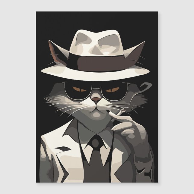Chat Noir Cool : Félin Souriant et Mystérieux (Devant)