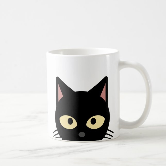 CHAT NOIR CUIT PEEKING CAFÉ MUGS (Droite)