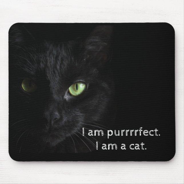 Chat noir de Purrrrfect - tapis de souris (Devant)
