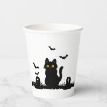 Chat noir d'Halloween Gobelet en carton