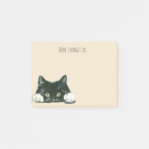chat noir drôle de notes de post-it de chat