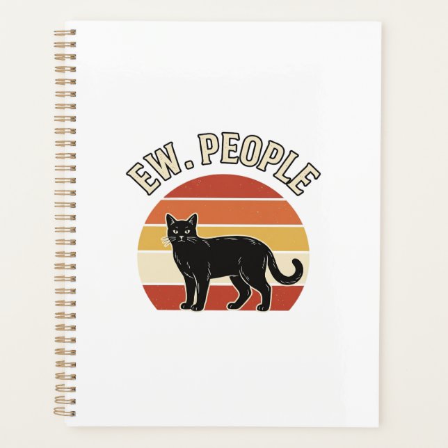 Chat Noir Drôle Ew Personnes Design Rétro Vintage_ (Devant)
