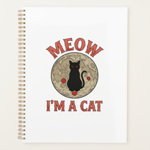 Chat Noir Drôle Lune Vintage Design Halloween_1