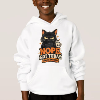 Chat noir drôle Non pas aujourd'hui Peut-être dema