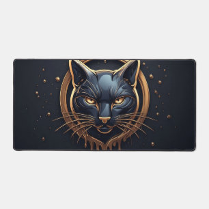 Chat Noir Élégant avec Effet de Goutte Dorée 🐈