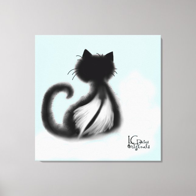 Chat noir en toile épistée du ciel (Recto)