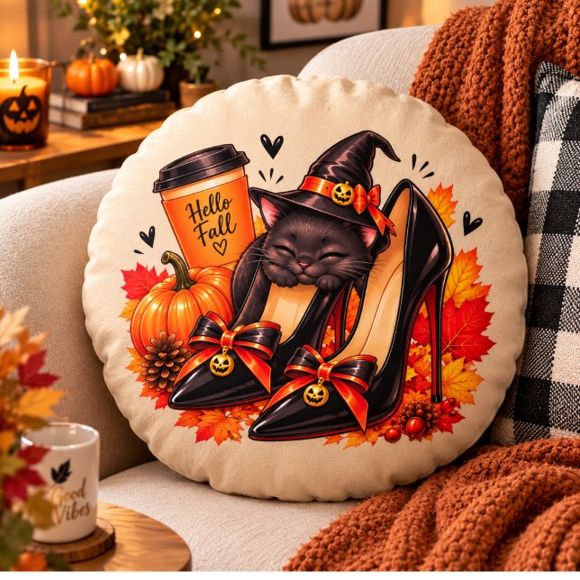 Chat noir ensorcelant Coussin d'Halloween – Talons (Créateur téléchargé)