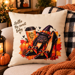Chat noir ensorcelé Coussin d'Halloween – Talons g