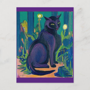 Chat noir, Ernst Ludwig Kirchner, Carte postale Ar