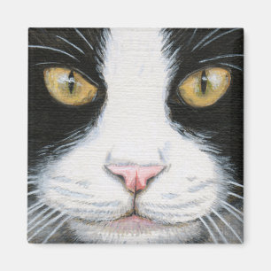Chat noir et blanc no 1 Magnet