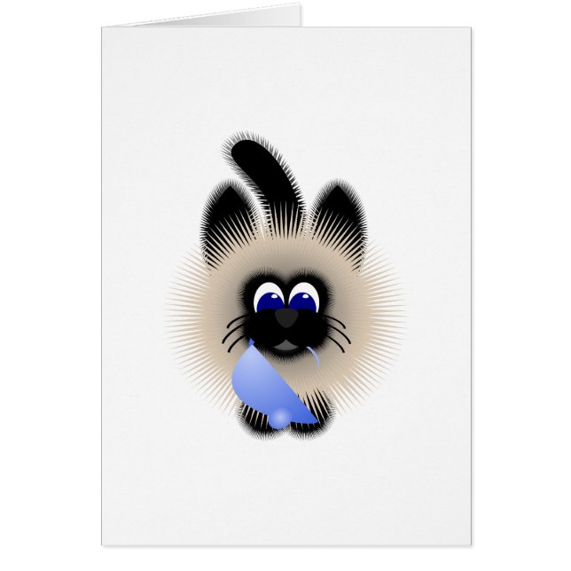 Chat Noir Et Brown Tenant Une Souris Bleue Pâle (Devant)