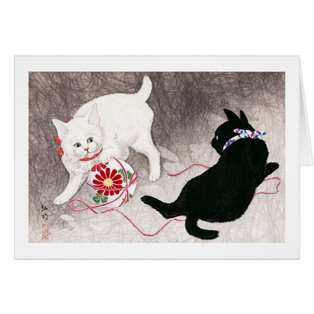 Chat noir et chat blanc, Takahashi Shotei (Devant horizontal)