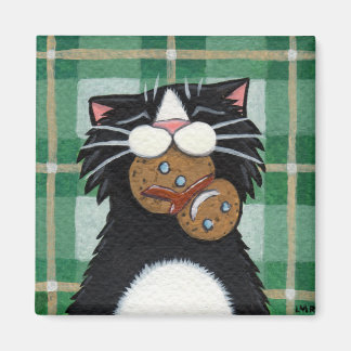 Chat noir et pain d'épice Magnet de Snowman