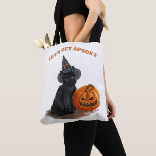 Chat noir et Sac fourre-tout citrouille d'Hallowee