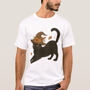 Chat noir étiré � T-Shirt classique sorcière d'aut