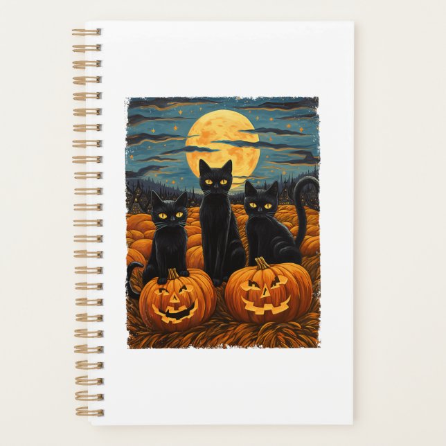 Chat noir Halloween Amoureux de les chats Starry N (Devant)