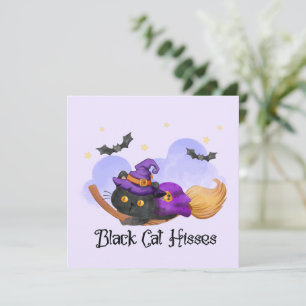 Chat noir Hisses - Chat sorcier Halloween
