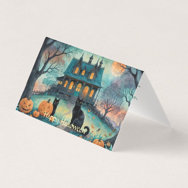 Chat noir, Jack O Lanterns, Halloween Maison Éffra (Front)