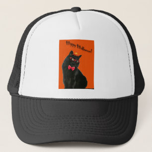 Chat noir Joyeux Casquette d'Halloween